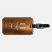 Étiquette À Bagage Voyage professionnel en cuivre (Devant horizontal)