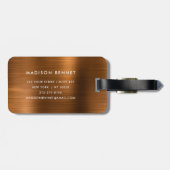 Étiquette À Bagage Voyage professionnel en cuivre (Dos horizontal)