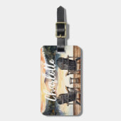 Étiquette À Bagage Voyage sur le lac Monogram (Devant Vertical)