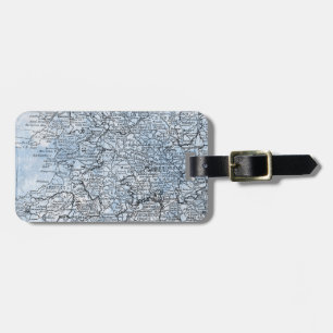 Étiquette À Bagage Voyage vintage de carte de région du Pays de