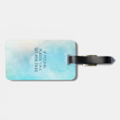 Étiquette À Bagage Voyagent le nom d'aquarelle de turquoise du globe (Dos horizontal)