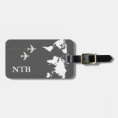 Étiquette À Bagage Voyageur d'avion élégant (Devant horizontal)