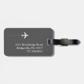 Étiquette À Bagage Voyageur d'avion élégant (Dos horizontal)