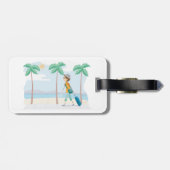 Étiquette À Bagage Voyageur de vacances Tropical Fun Beach Travel (Dos horizontal)