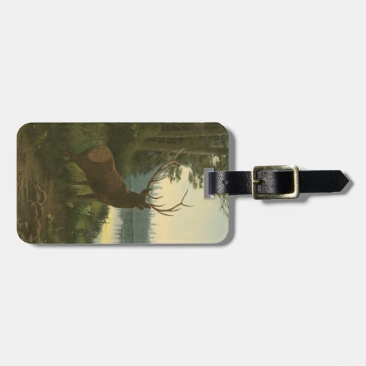 Étiquette À Bagage Vue arrière du lac Elk Vue sur un lac (Devant horizontal)