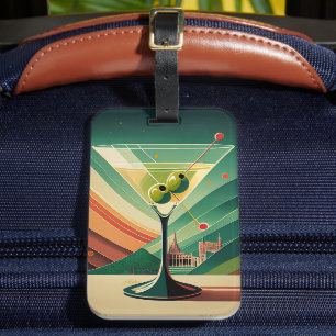 Étiquette À Bagage Vue de cathédrale de martini moderne du milieu du
