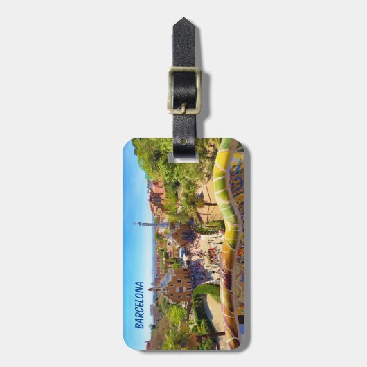 Étiquette À Bagage Vue de la ville de Barcelone (Devant Vertical)