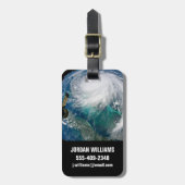 Étiquette À Bagage Vue De L'Ouragan Dorian. (Devant Vertical)