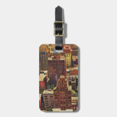 Étiquette À Bagage Vue de New York par John Falter (Devant Vertical)