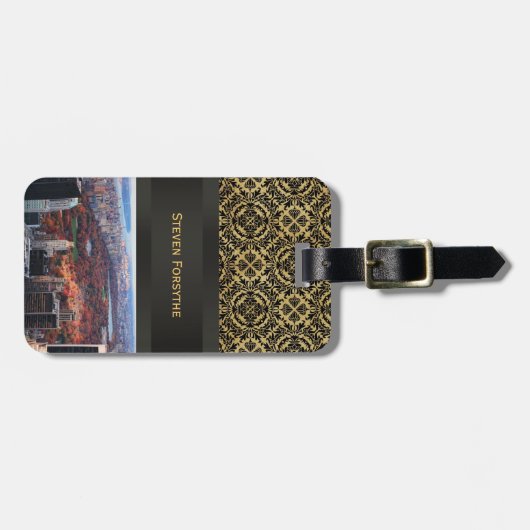 Étiquette À Bagage Vue d'en haut : Automne dans Central Park 01 (Devant horizontal)