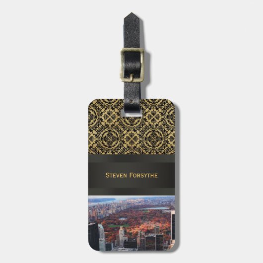 Étiquette À Bagage Vue d'en haut : Automne dans Central Park 01 (Devant Vertical)