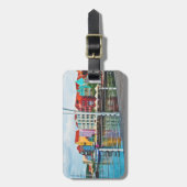 Étiquette À Bagage Vue du pont Pontoon sur l'île de Curacao (Devant Vertical)