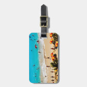 Étiquette À Bagage Vue Élevée Sur La Plage De Waikiki, Honolulu (Devant Vertical)