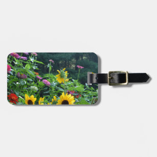 Étiquette À Bagage Vue jardin- tournesol, marguerites, cosmos