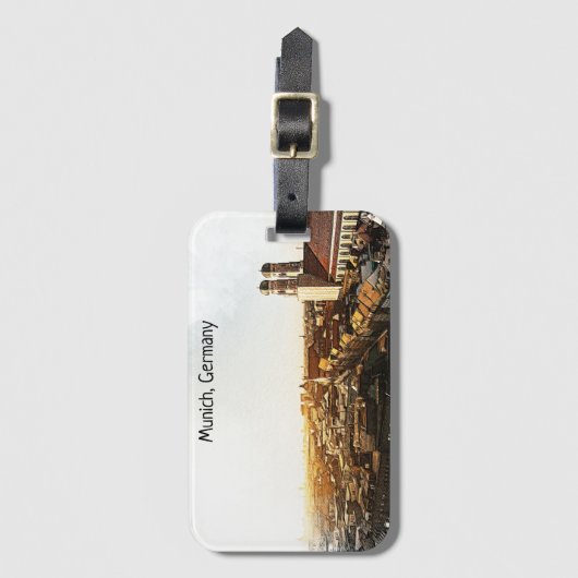 Étiquette À Bagage Vue panoramique de Munich Allemagne (Devant Vertical)