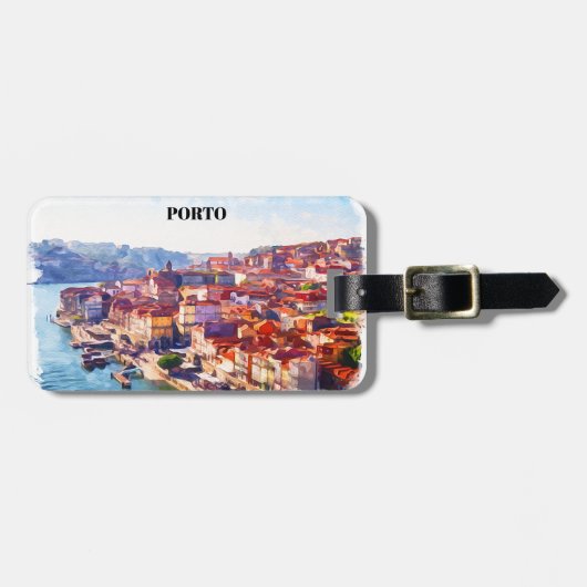 Étiquette À Bagage Vue panoramique Porto Portugal (Devant horizontal)