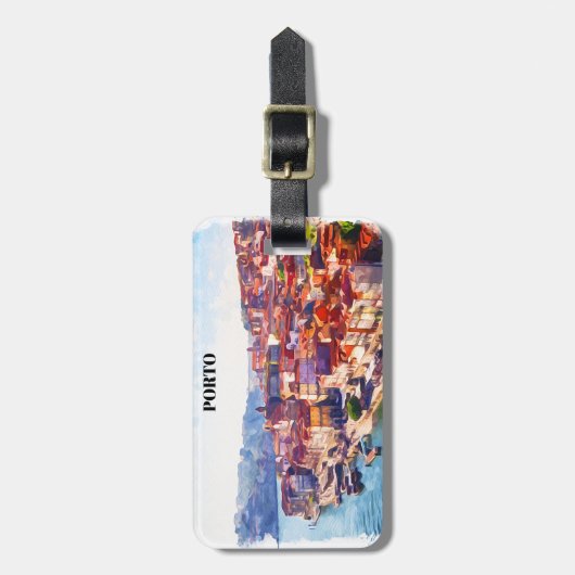 Étiquette À Bagage Vue panoramique Porto Portugal (Devant Vertical)
