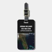 Étiquette À Bagage Vue Satellite Sur La Floride. (Devant Vertical)