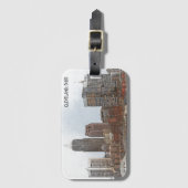 Étiquette À Bagage Vue Skyline Cleveland Ohio (Devant Vertical)