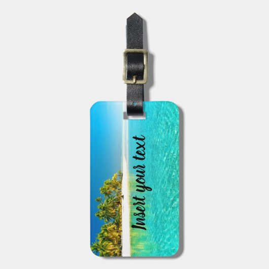 Étiquette À Bagage Vue sur la plage personnalisable (Devant Vertical)