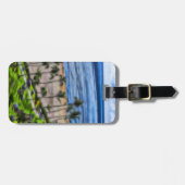 Étiquette À Bagage Vue sur la plage tropicale Océan Palmiers Hawaï (Devant horizontal)