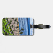 Étiquette À Bagage Vue sur la plage tropicale Océan Palmiers Hawaï (Dos horizontal)