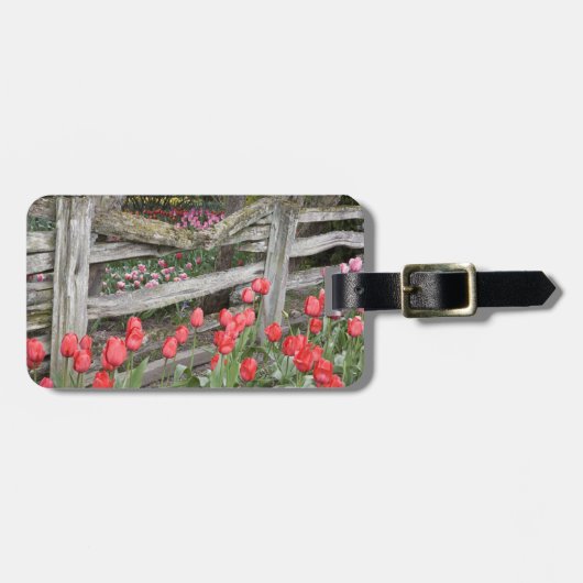 Étiquette À Bagage WA, Skagit Valley, Roozengaarde Tulip Garden, (Devant horizontal)