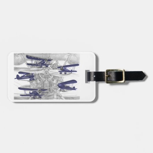 Étiquette À Bagage Waco biplane (Devant horizontal)