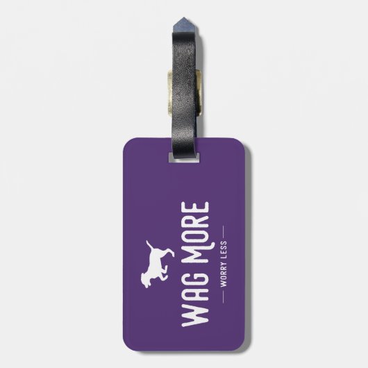 Étiquette À Bagage Wag Plus Inquiète Moins (Dos Vertical)