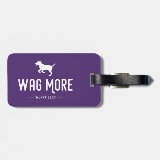 Étiquette À Bagage Wag Plus Inquiète Moins (Dos horizontal)