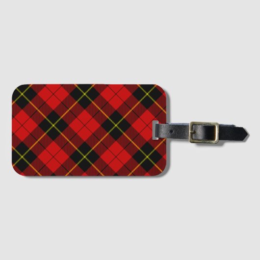 Étiquette À Bagage Wallace Red Tartan (Devant Horizontal)