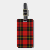 Étiquette À Bagage Wallace tartan rouge noir plaid (Devant Vertical)