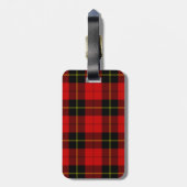 Étiquette À Bagage Wallace tartan rouge noir plaid (Dos Vertical)