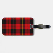 Étiquette À Bagage Wallace tartan rouge noir plaid (Dos horizontal)