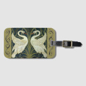 Étiquette À Bagage Walter Crane Swan & Rush and Iris Victorian (Devant Horizontal)