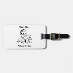 Étiquette À Bagage WAN Man À Votre Service Retro Tech