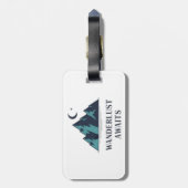 Étiquette À Bagage Wanderlust Awaits (Dos Vertical)