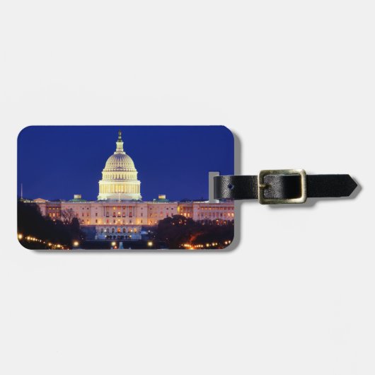 Étiquette À Bagage Washington DC Capitol américain à Dusk (Devant horizontal)