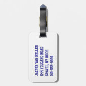 Étiquette À Bagage Waterboy Volleball en bleu et jaune (Dos Vertical)