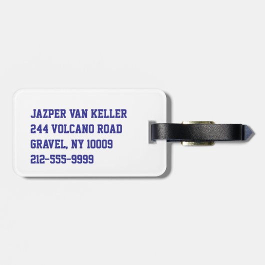 Étiquette À Bagage Waterboy Volleball en bleu et jaune (Dos horizontal)