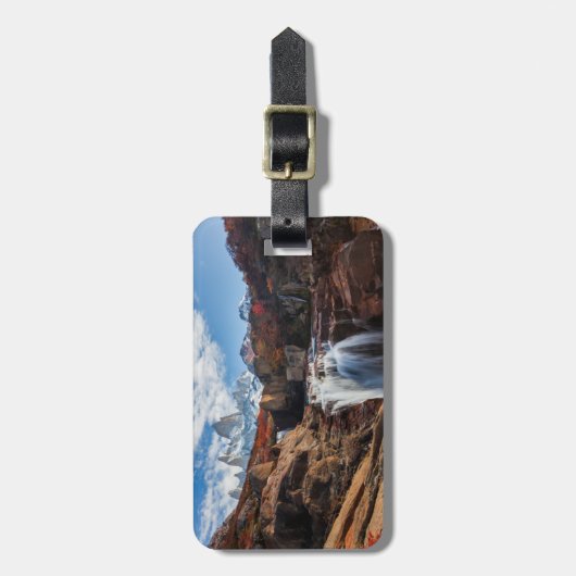 Étiquette À Bagage Waterfalls | Fitz Roy Mountain, Argentina (Devant Vertical)