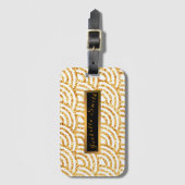 Étiquette À Bagage Wave Gold Sun Parties scintillant Boho Populaire C (Devant Vertical)