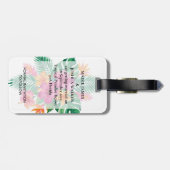 Étiquette À Bagage Wedding Crest Save the Date Palm and Hibiscus (Dos horizontal)