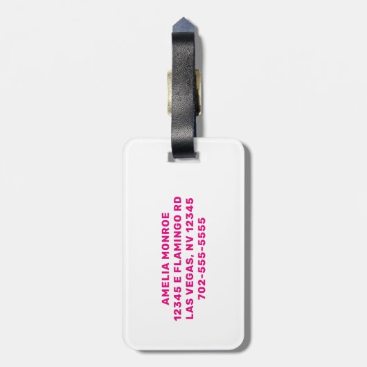 Étiquette À Bagage Week-end d'enterrement de vie de jeune fille Rose (Dos Vertical)