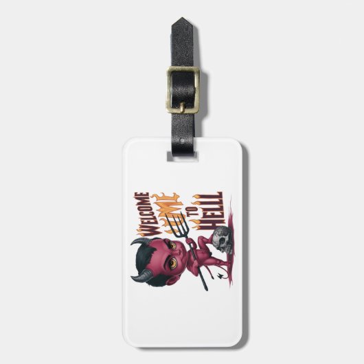 Étiquette À Bagage Wellcom en enfer (Devant Vertical)
