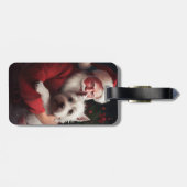 Étiquette À Bagage West Highland White Terrier Santa Claus Noël (Dos horizontal)