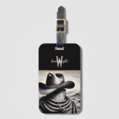 Étiquette À Bagage Western Whimsy : Cowboy Casquette & Lasso (Devant Vertical)