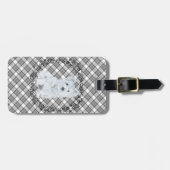 Étiquette À Bagage Westie sur Tartan (Devant horizontal)