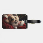 Étiquette À Bagage Wheaton Terrier Avec Noël Festif Du Père Noël (Dos horizontal)