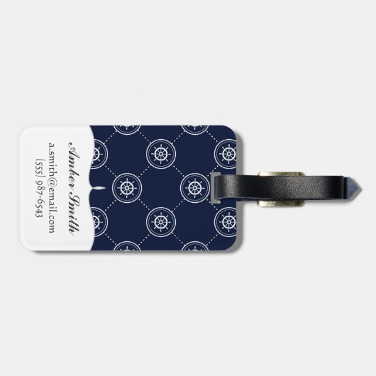 Étiquette À Bagage Wheel Pattern de capitaines (Dos horizontal)